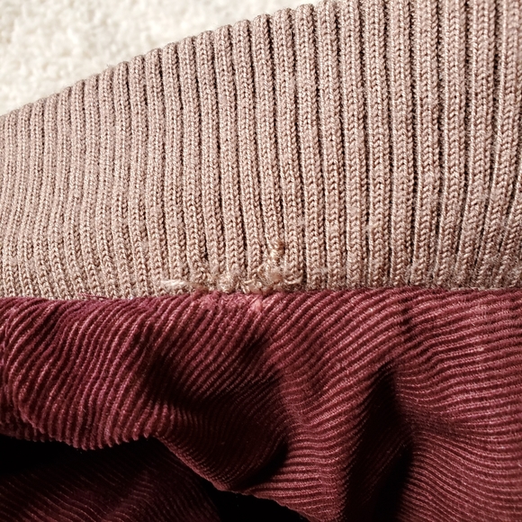 80s burgundy/beige corduroy bomber jacket reversible small - Picture 7 of 11